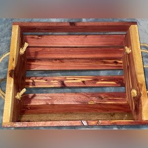 Handmade Cedar Basket 16 inches long, 12 inches wide, and 6 inches high